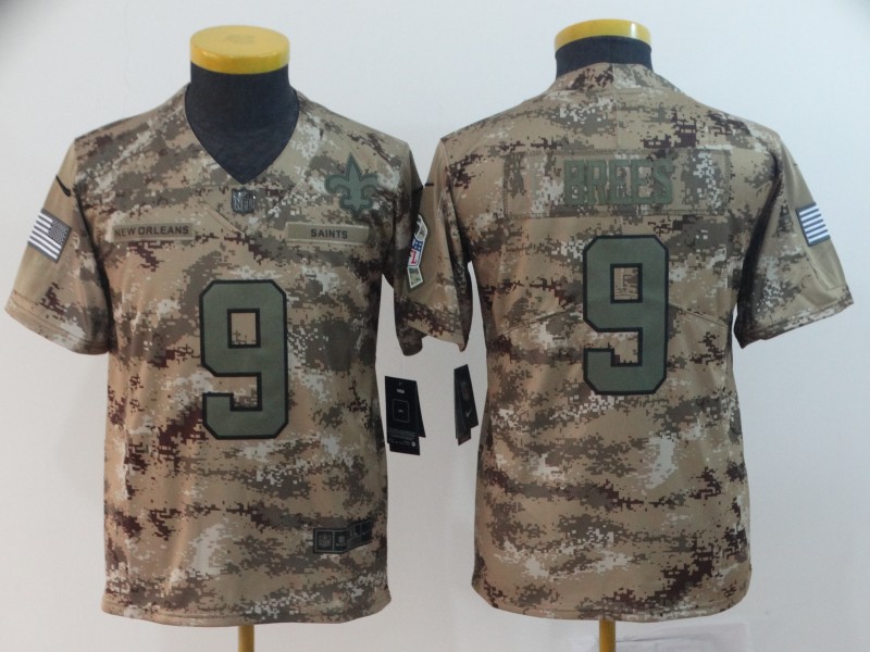 Kids NFL New Orleans Saints #9 Brees Salute to Service Jersey