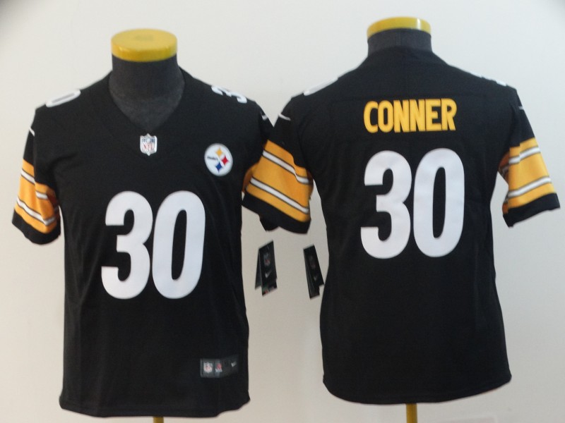 Kids NFL Pittsburgh Steelers #30 Conner Black Jersey  