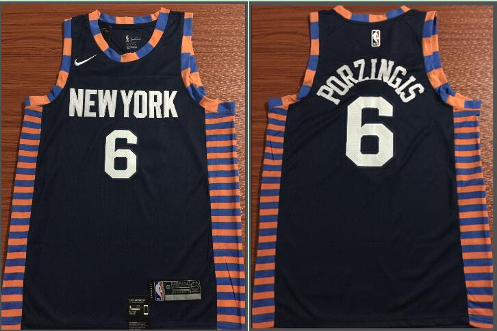 NBA New York Knicks #6 Porzingis Black Game Jersey
