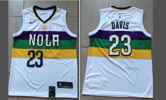 NBA New Orleans Hornets #23 Davis White Game Jersey