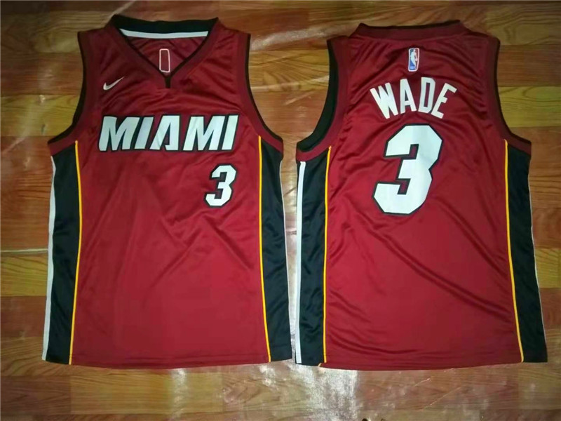 NBA Miami Heat #3 Wade Red Game Jersey