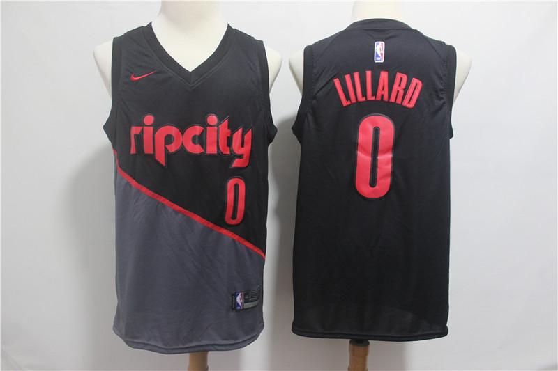 NBA Portland Trail Blazers #0 Lillard Black Game Jersey
