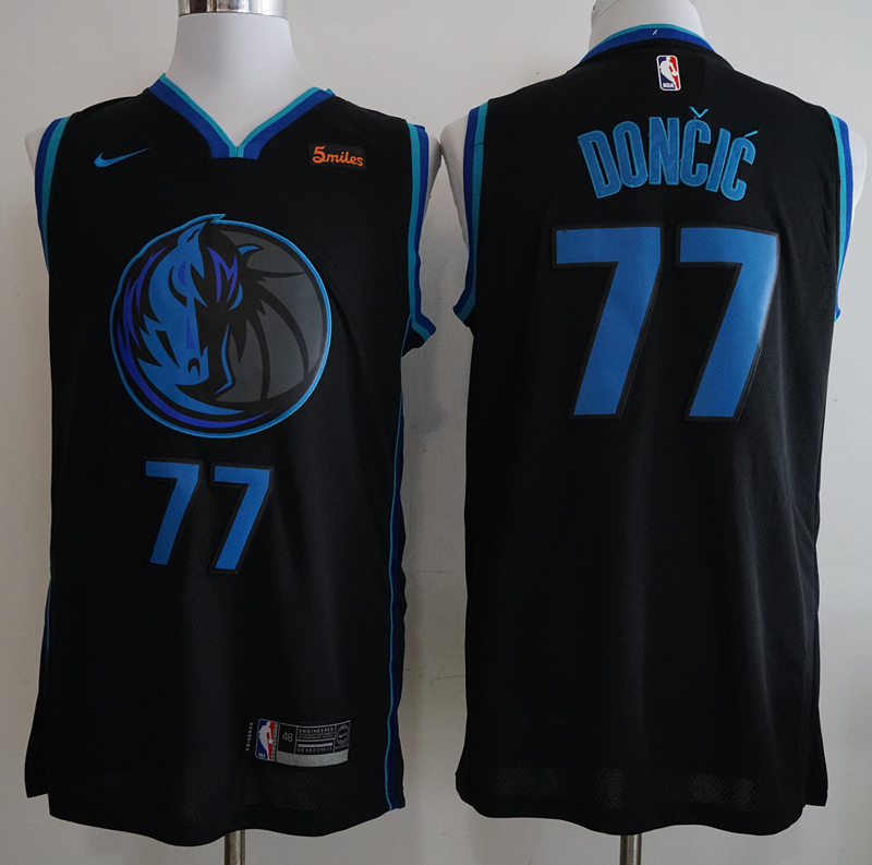 NBA Dallas Mavericks #77 Doncic Black Jersey