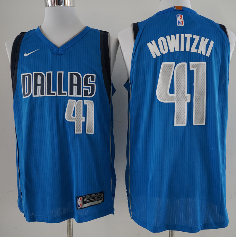 NBA Dallas Mavericks #41 Nowitzki L.Blue Jersey