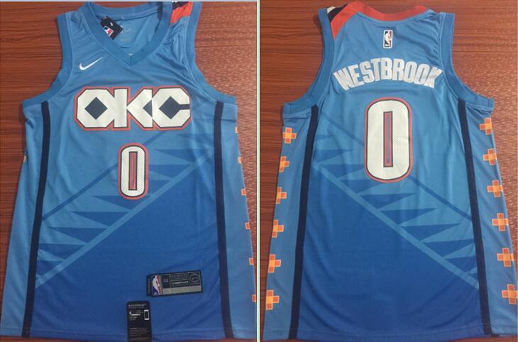 NBA Oklahoma City Thunder #0 Westbrook Blue Game Jersey
