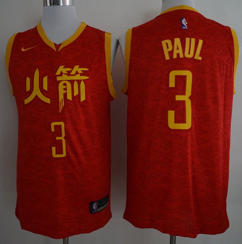 NBA Houston Rockets #3 Paul Red Game Jersey