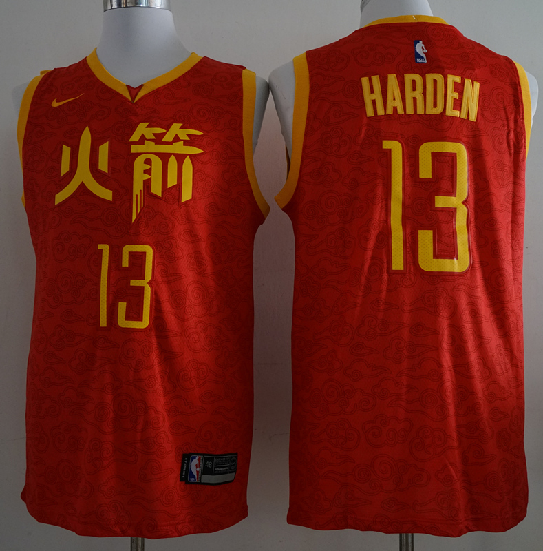 NBA Houston Rockets #13 Harden Red Game Jersey