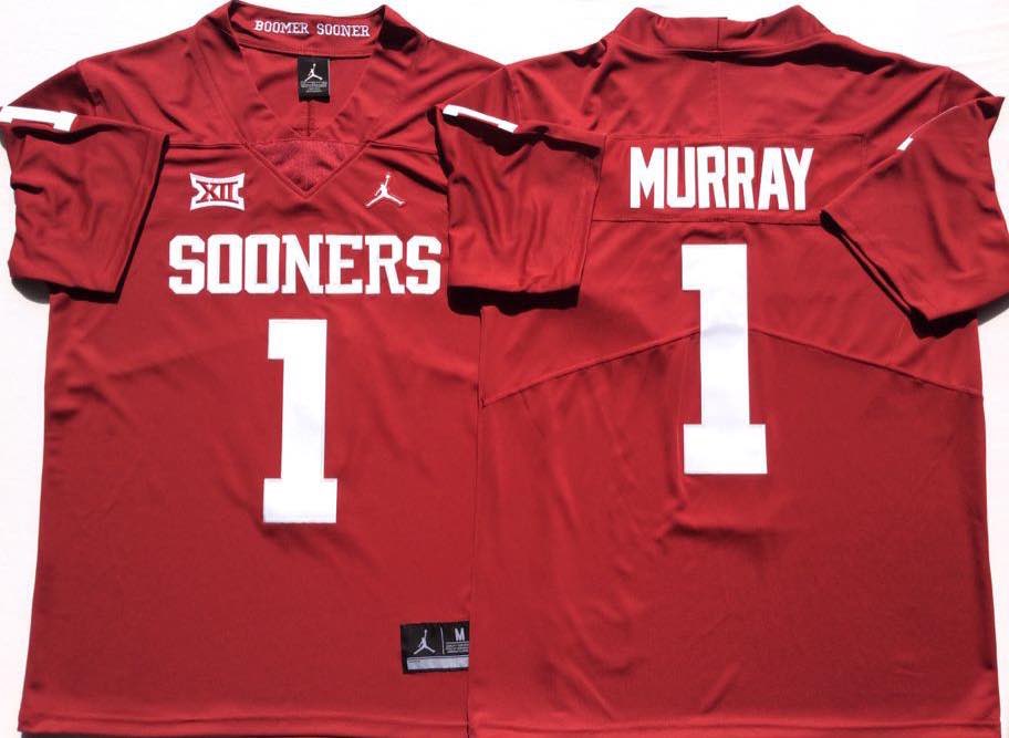 NCAA Oklahoma Sooners Red #1 MURRAY Jersey
