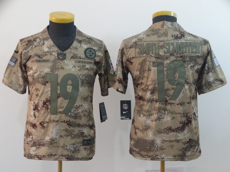 Kids Pittsburgh Steelers #19 Smith-Schuster Salute to Service Jersey
