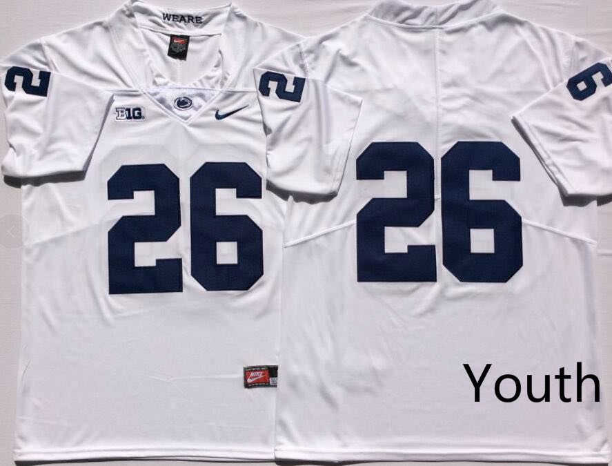 Youth Penn State Nittany Lions White #26 BARKLEY NCAA Jersey