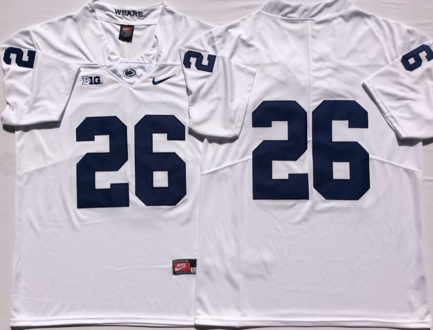 NCAA Penn State Nittany Lions White #26 BARKLEY Jersey