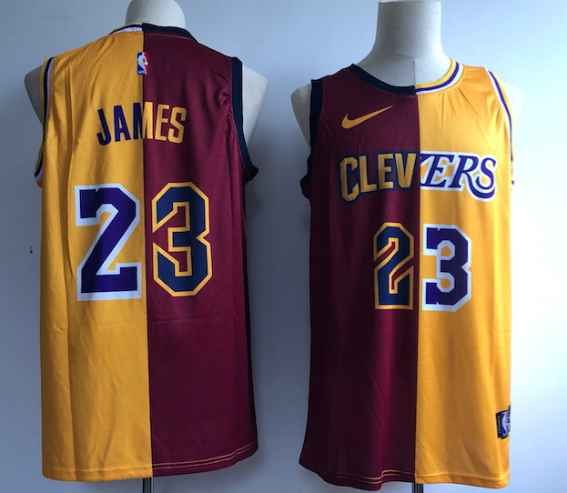 NBA Cleveland Cavaliers #23 James Red Yellow Color Jersey