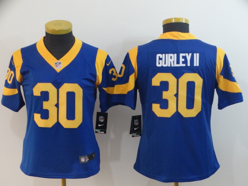 Womens NFL Los Angeles Rams #30 Gurley II Vapor Limited Jersey
