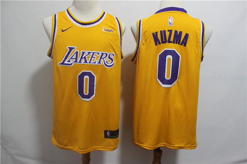 NBA Los Angeles Lakers #0 Kuzma Yellow Nike Jersey