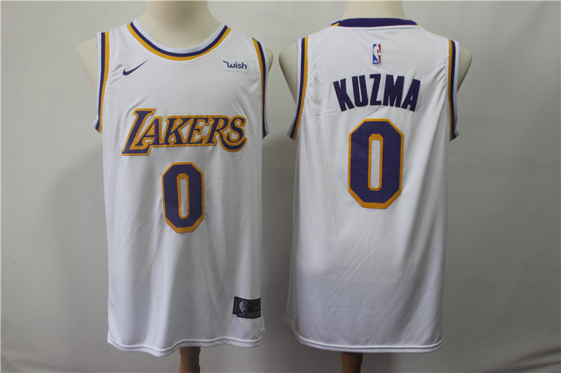 NBA Los Angeles Lakers #0 Kuzma White Nike Jersey