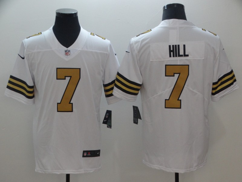 NFL New Orleans Saints #7 Hill White Color Rush Limited Jersey