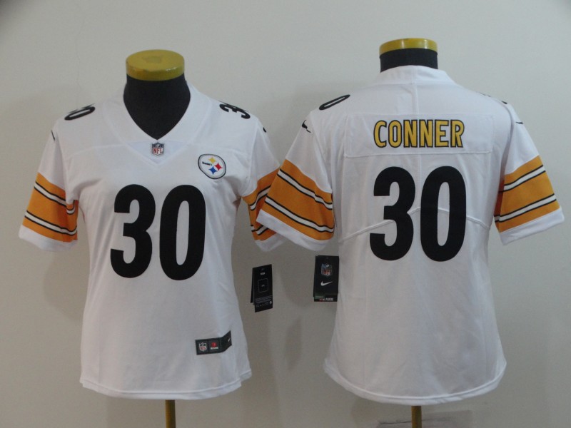 Womens NFL Pittsburgh Steelers #30 Conner White Vapor Limited Jersey