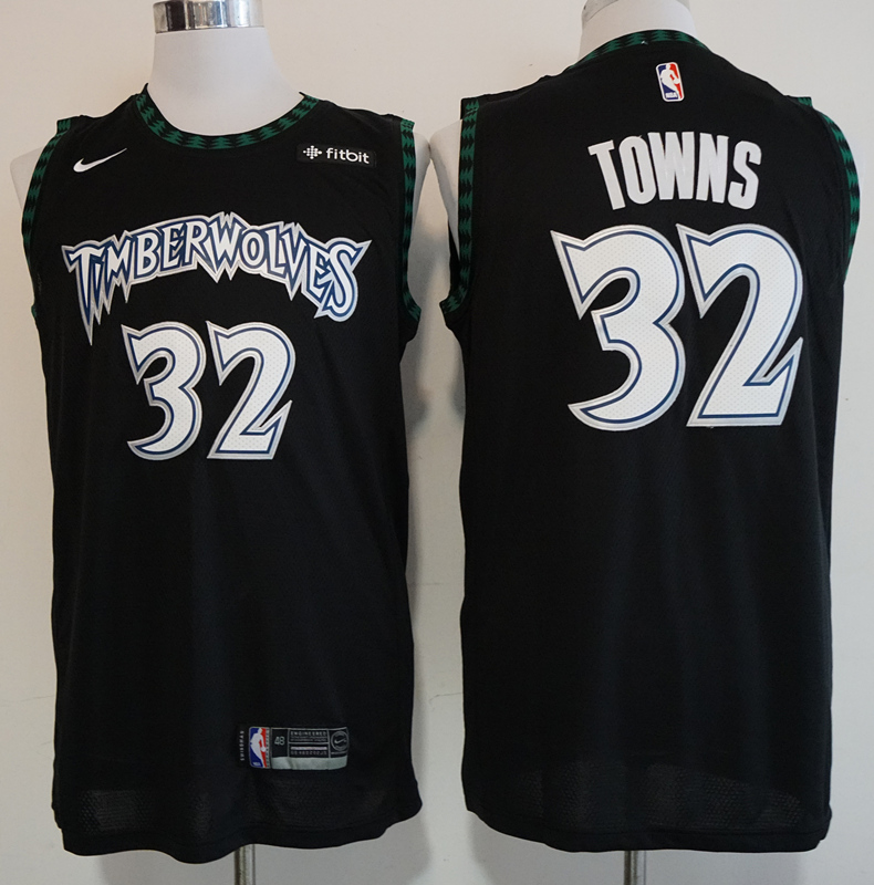 NBA Minnesota Timberwolves #32 Towns Black Game Jersey
