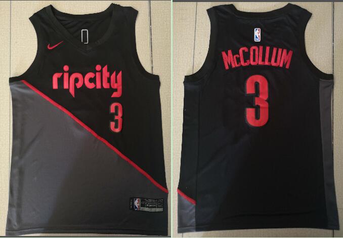 NBA Portland Trail Blazers #3 McCollum Black Game Jersey