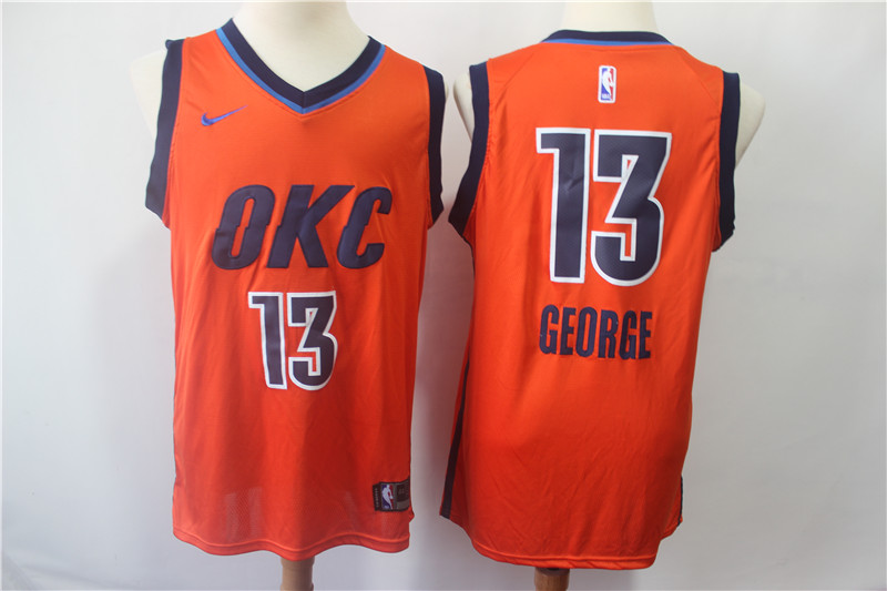 NBA Oklahoma City Thunder #13 George Orange Game Jersey