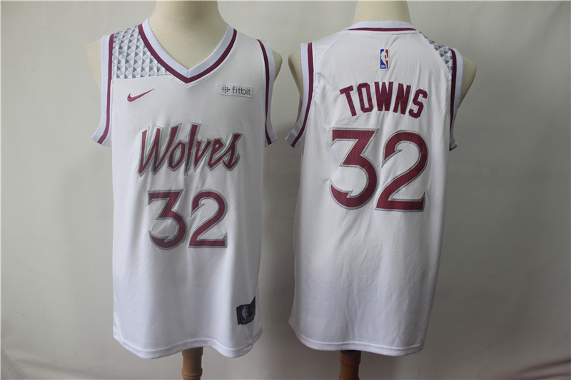 NBA Minnesota Timberwolves #32 Towns White Game Jersey  