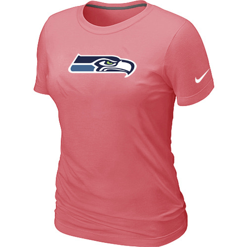  Seattle Seahawks Pink Womens Logo TShirt 4 