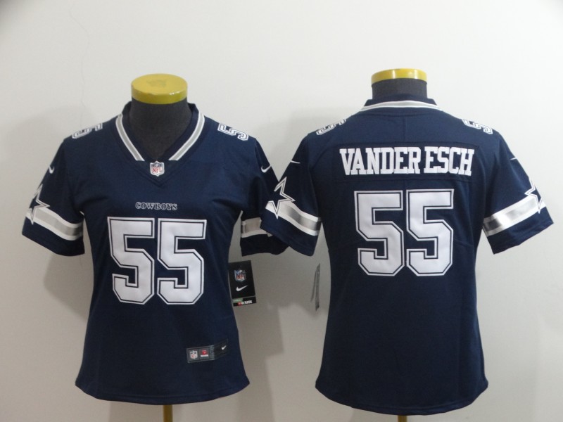 Womens NFL Dallas Cowboys #55 Vander Esch Blue Vapor Limited Jersey