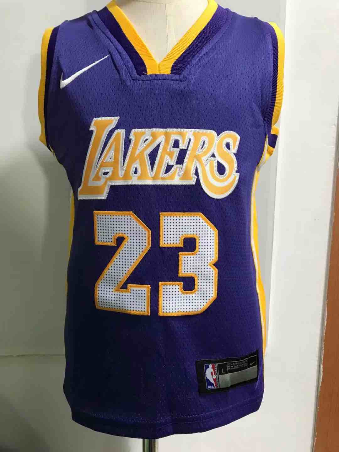 Kids NBA Los Angeles Lakers #23 James Purple Jersey 2-5T
