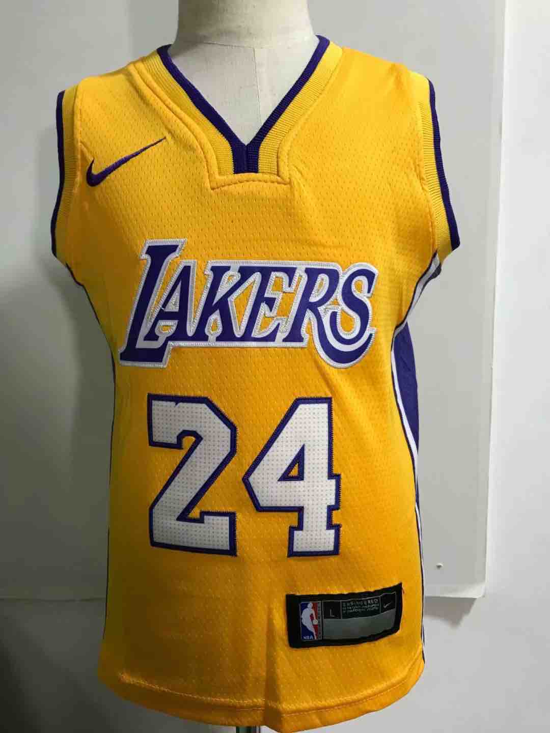 Kids NBA Los Angeles Lakers #24 Bryant Yellow Jersey 2-5T