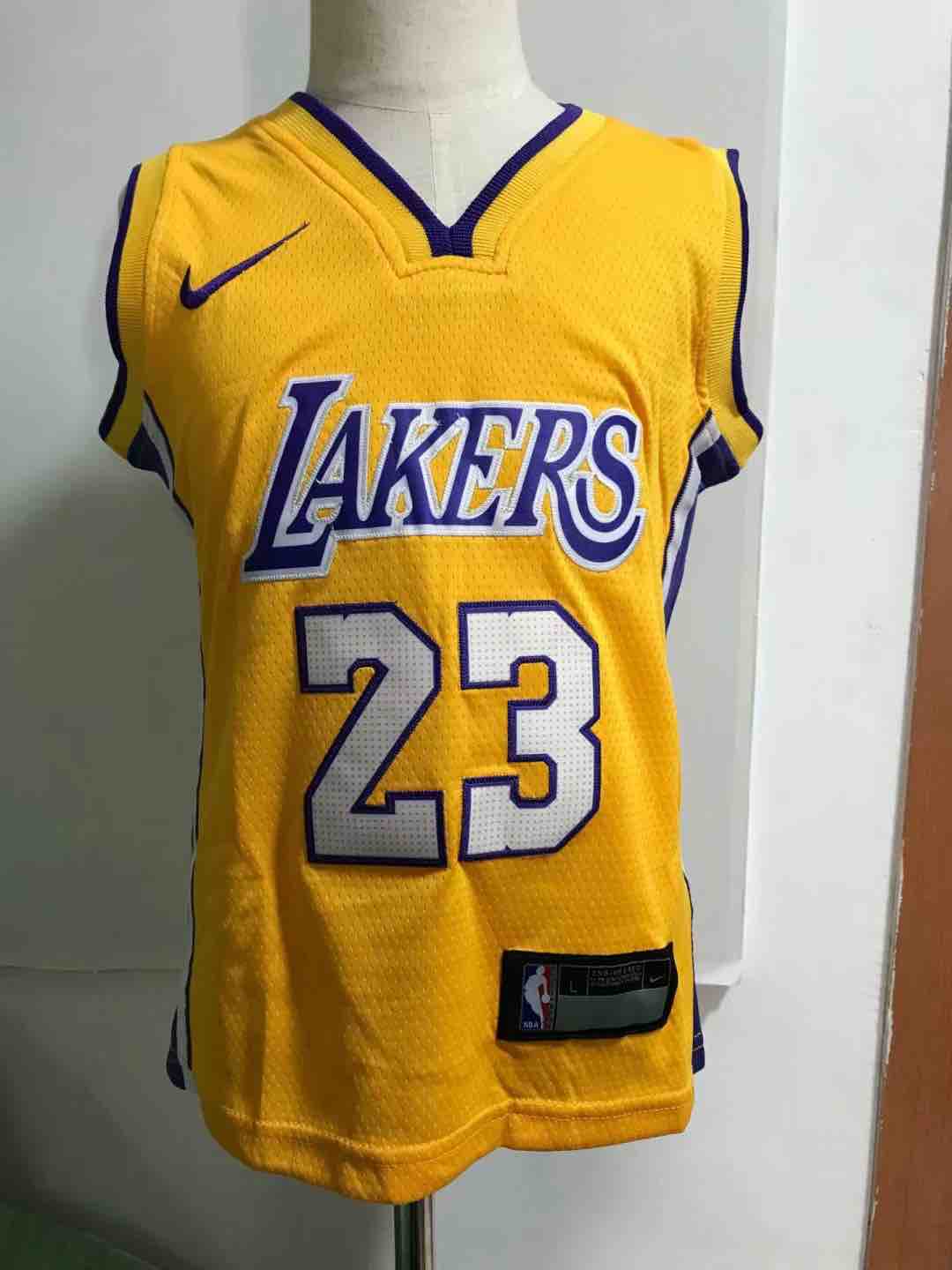 Kids NBA Los Angeles Lakers #23 James Yellow Jersey 2-5T