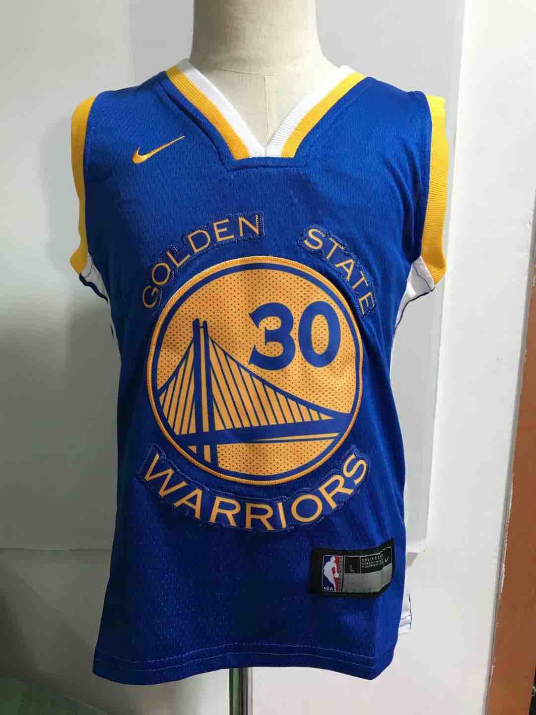 Kids NBA Golden State Warriors #30 Curry Blue Jersey 2-5T