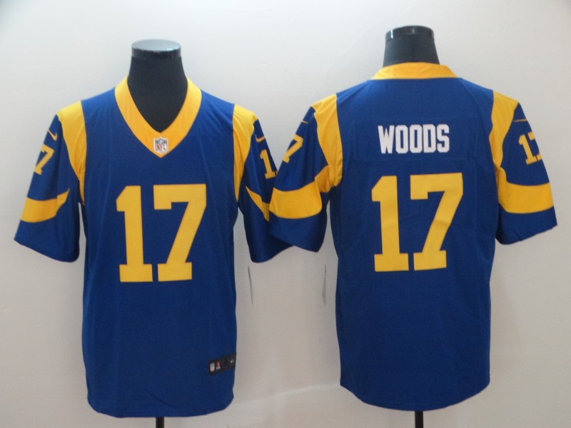 NFL Los Angeles Rams #17 Woods Blue Vapor Limited Jersey
