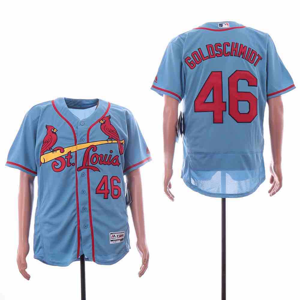 MLB St. Louis Cardinals #46 Goldschmidt Blue Jersey