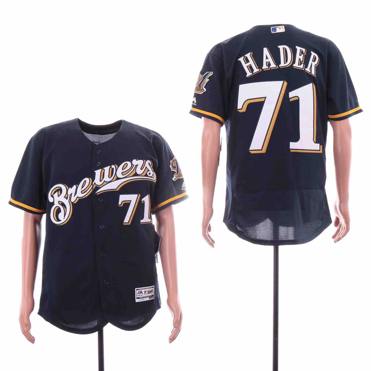 MLB Milwaukee Brewers #71 Hader Blue Elite Jersey
