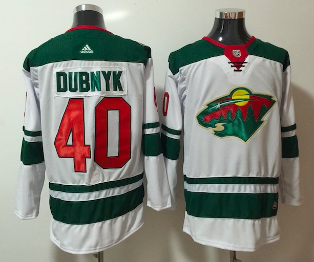 Adidas NHL Minnesota Wild #40 Dubnyk White Jersey