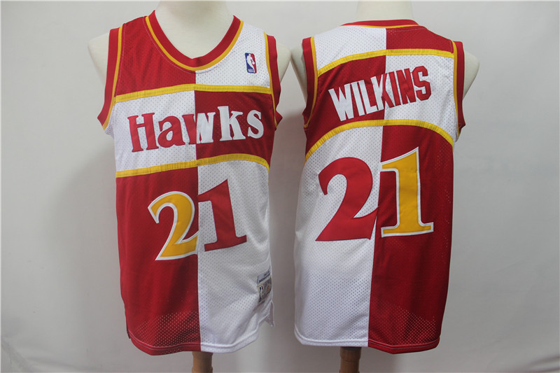 NBA Atlanta Hawks #21 Wilkins Throwback Split Jersey