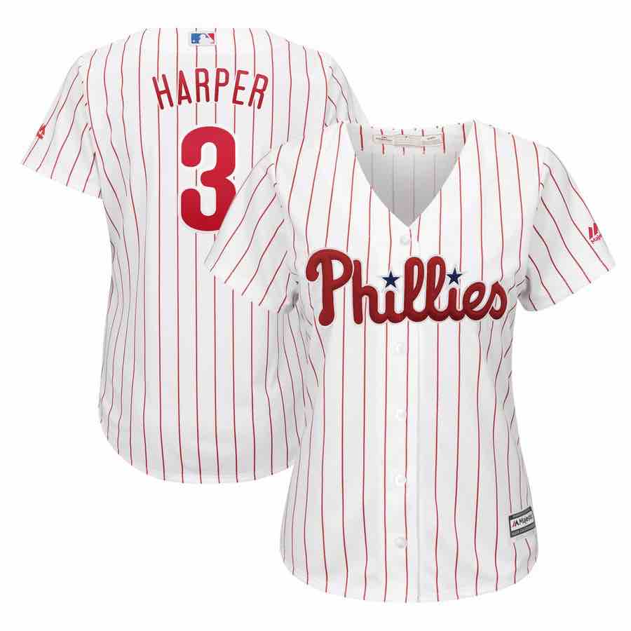 Womens MLB Philadelphia Phillies #3 Harpen White Jersey