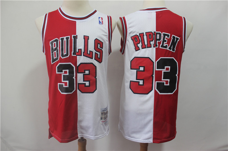 NBA Chicago Bulls #33 Pippen Throwback Split Jersey