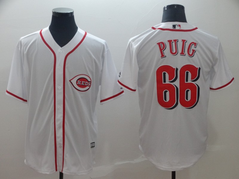MLB Cincinnati Reds #66 Puig White Pullover Jersey