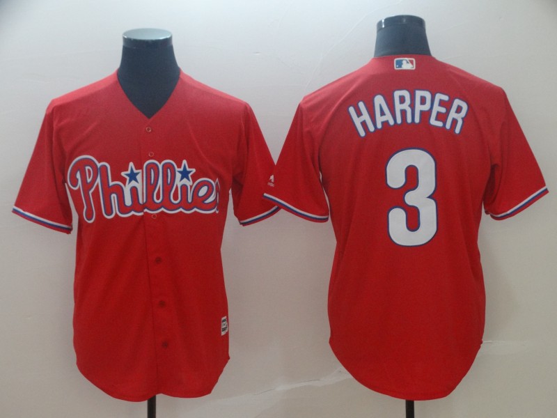 MLB Philadelphia Phillies #3 Harpen Red Jersey