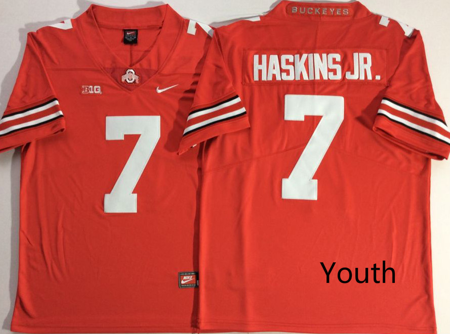 Youth Ohio State Buckeyes #7 Haskins JR. Red Jersey