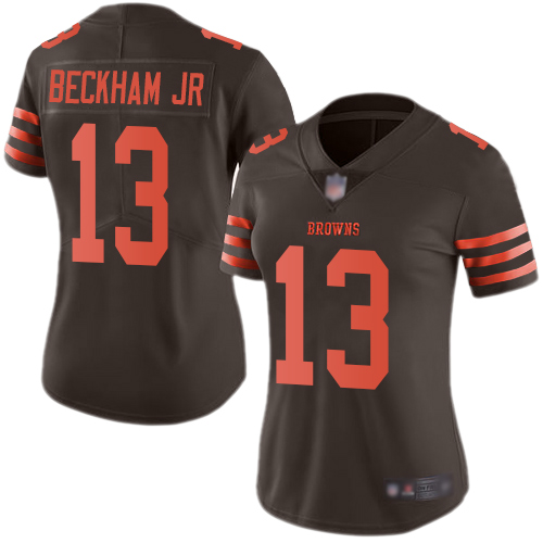 Womens NFL Cleveland Browns #13 Beckham JR Color Rush Limited Orange Jersey