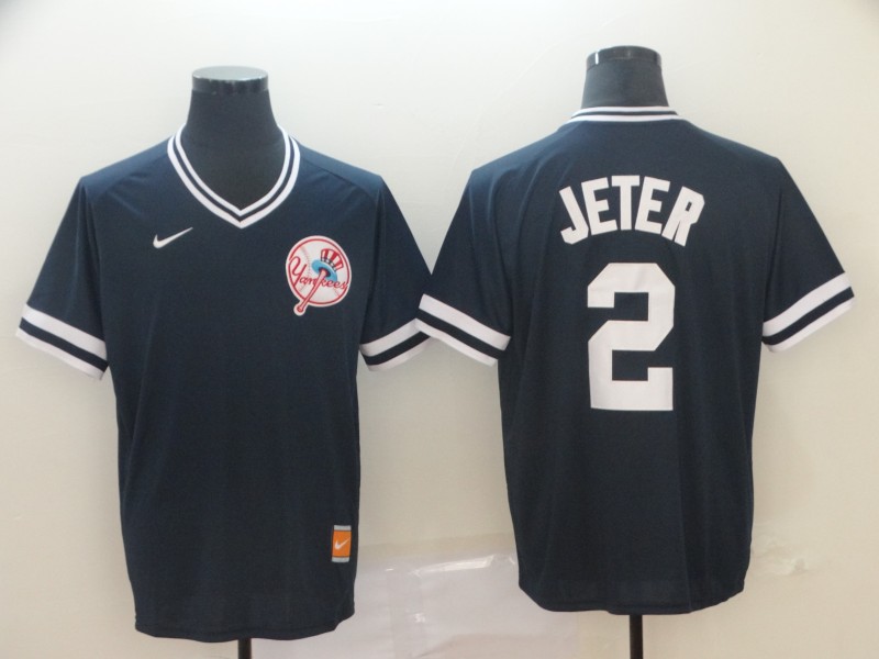 Nike New York Yankees #2 Jeter Cooperstown Collection Legend V-Neck Jersey
