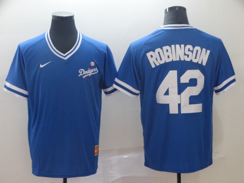 Nike Los Angeles Dodgers #42 Robinson Cooperstown Collection Legend V-Neck Jersey