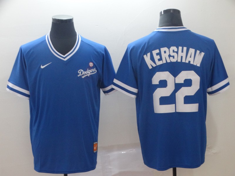 Nike Los Angeles Dodgers #22 Kershaw Cooperstown Collection Legend V-Neck Jersey