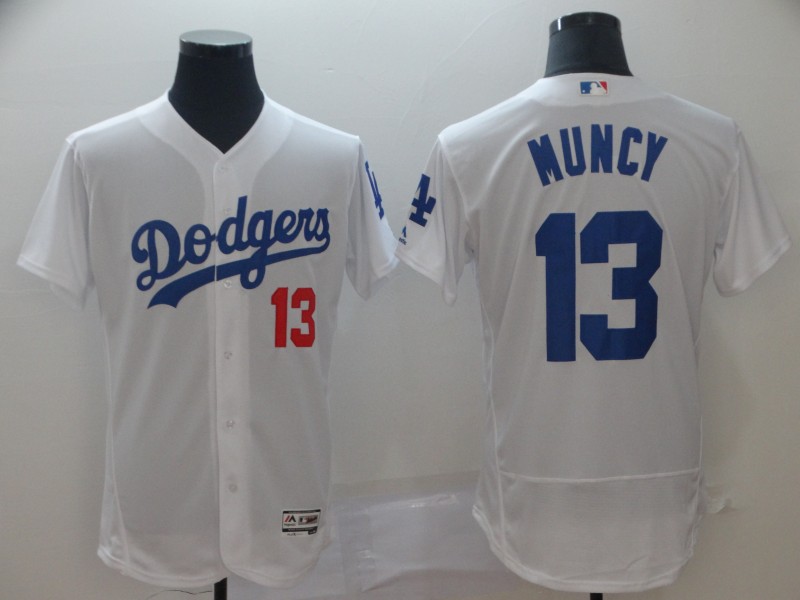 MLB Los Angeles Dodgers #13 Muncy White Elite Jersey