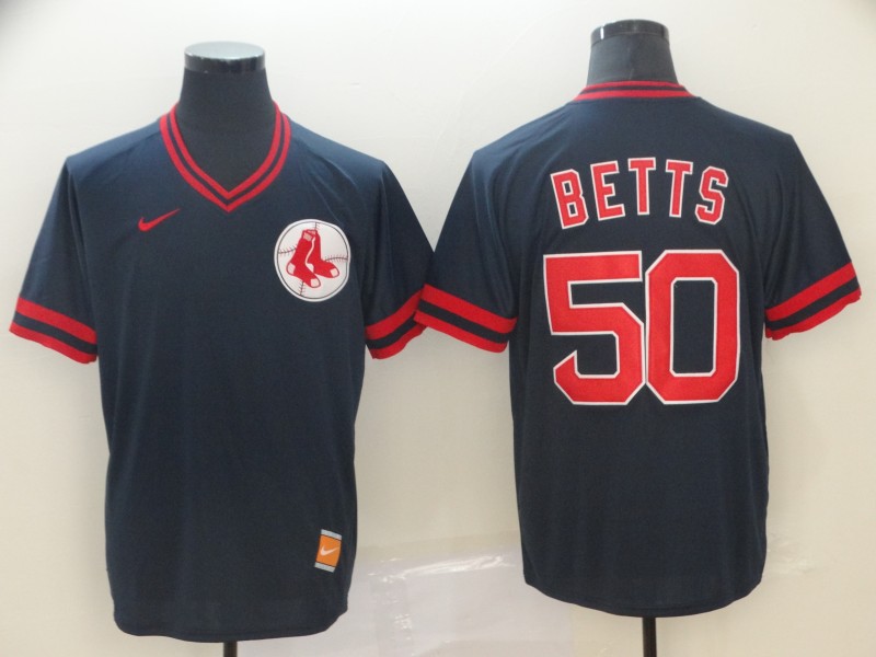 Nike Boston Red Sox #50 Betts Cooperstown Collection Legend V-Neck Jersey