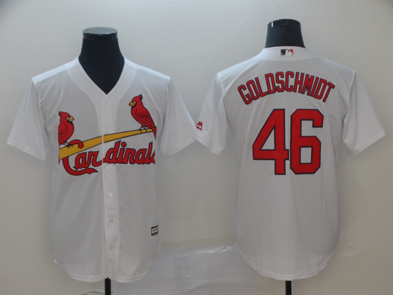 MLB St. Louis Cardinals #46 Goldschmidt White Game Jersey