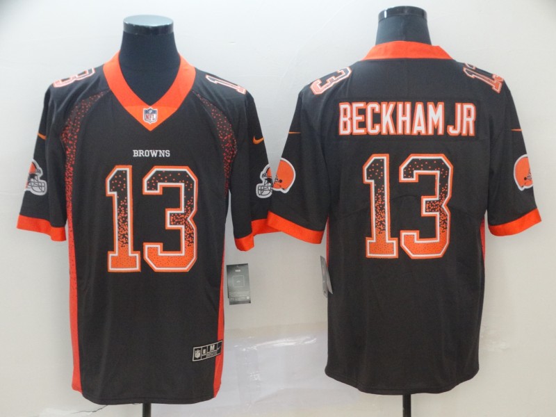 Nike Cleveland Browns #13 Beckham JR Drift Fashion Brown Elite Jersey