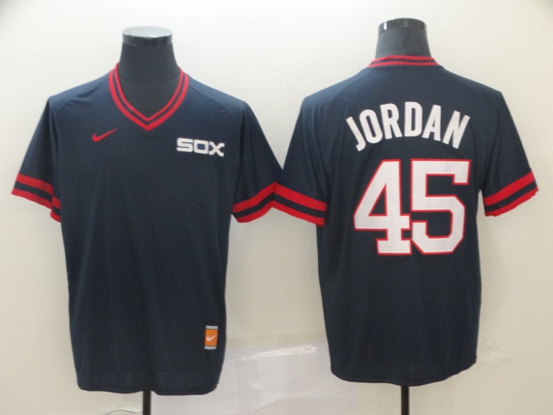 Nike MLB Chicago White Sox #45 Jordan Blue Throwback Jersey